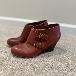 Anne Klein Chestnut Ankle Booties with Buckles